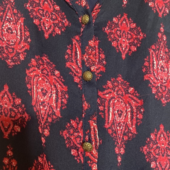 Lucky Brand Women's Blue & Pink Print Button-Down Sleeveless Maxi Dress sz Small - Picture 5 of 13